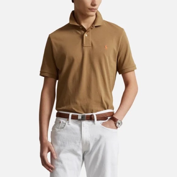 Fair Youth Size Large (16-18) Polo Ralph Lauren Logo Embroidered Polo Shirt Sand - Picture 4 of 12